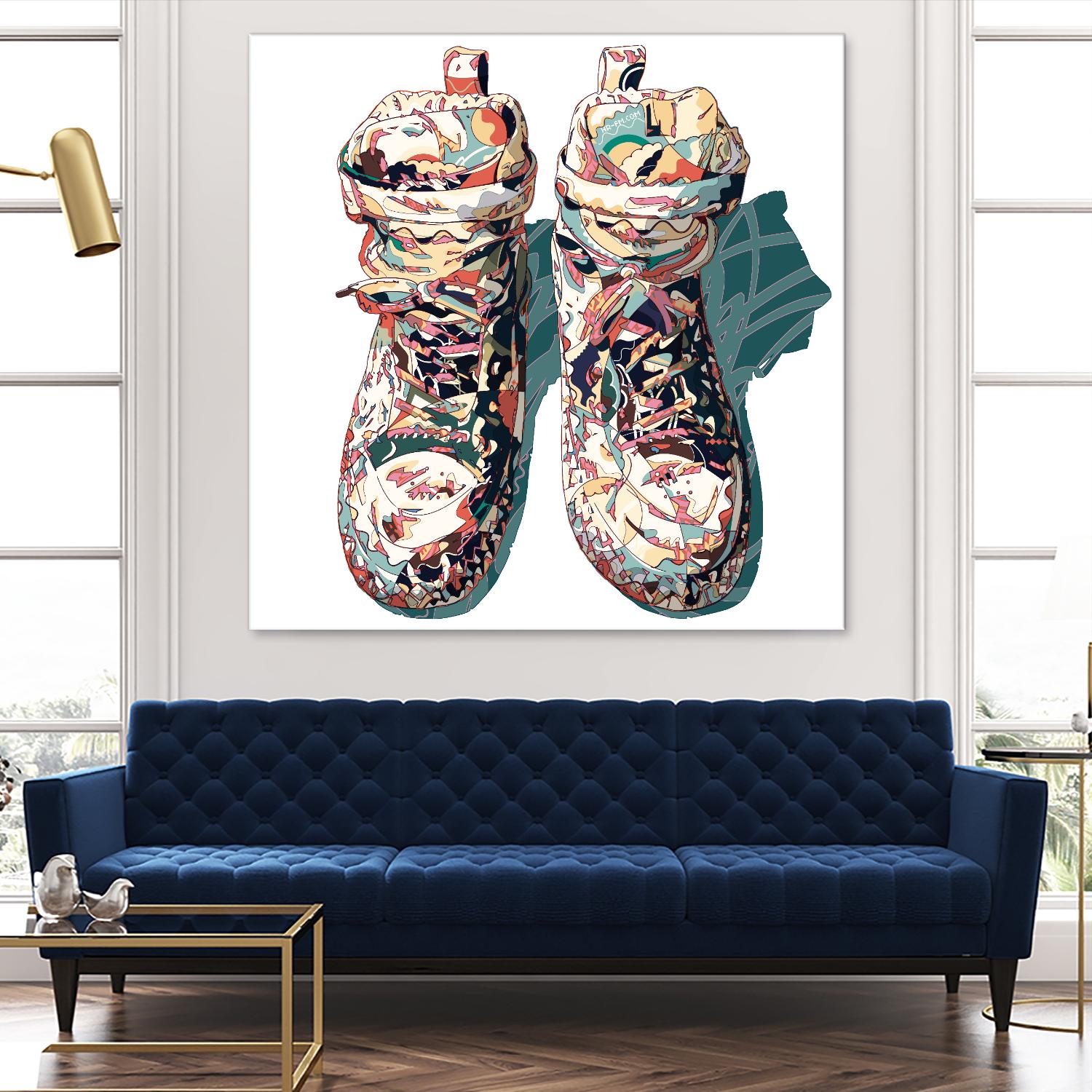 Roller Skate Shoe with Flowers Art Print – Natalprint