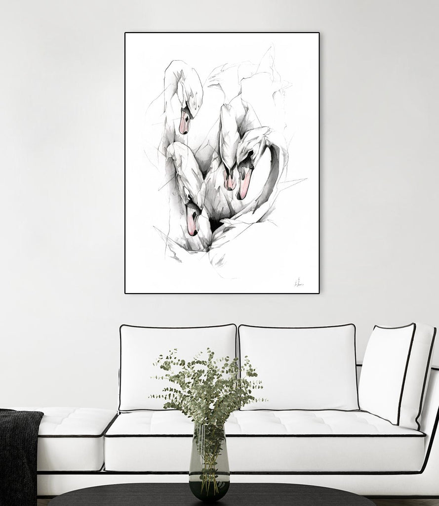 Swan by Alexis Marcou on GIANT ART - black contemporary