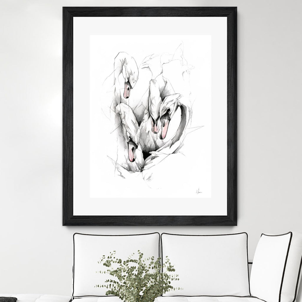 Swan by Alexis Marcou on GIANT ART - black contemporary