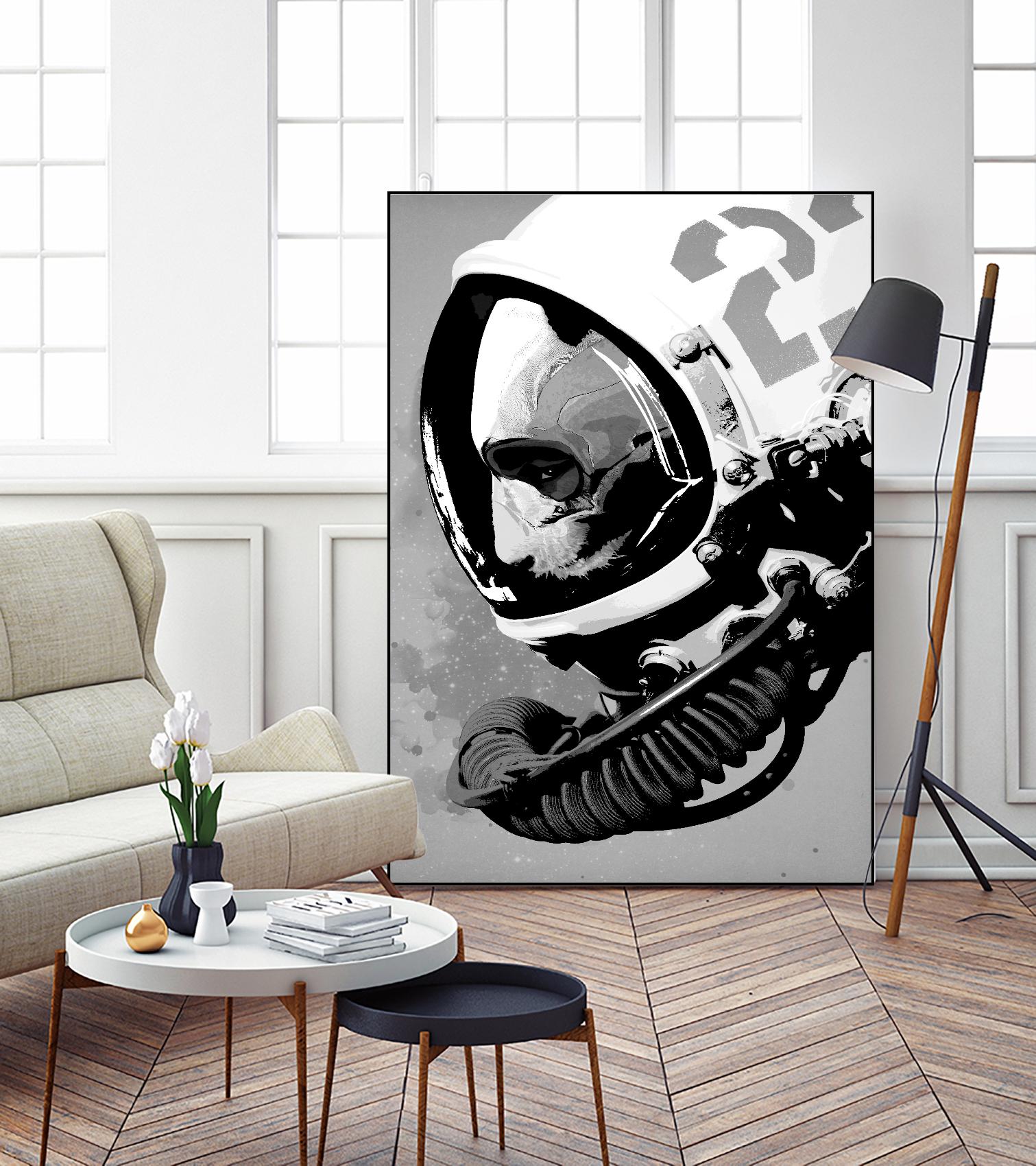 Astro Bear by Hidden Moves on GIANT ART - grey contemporary