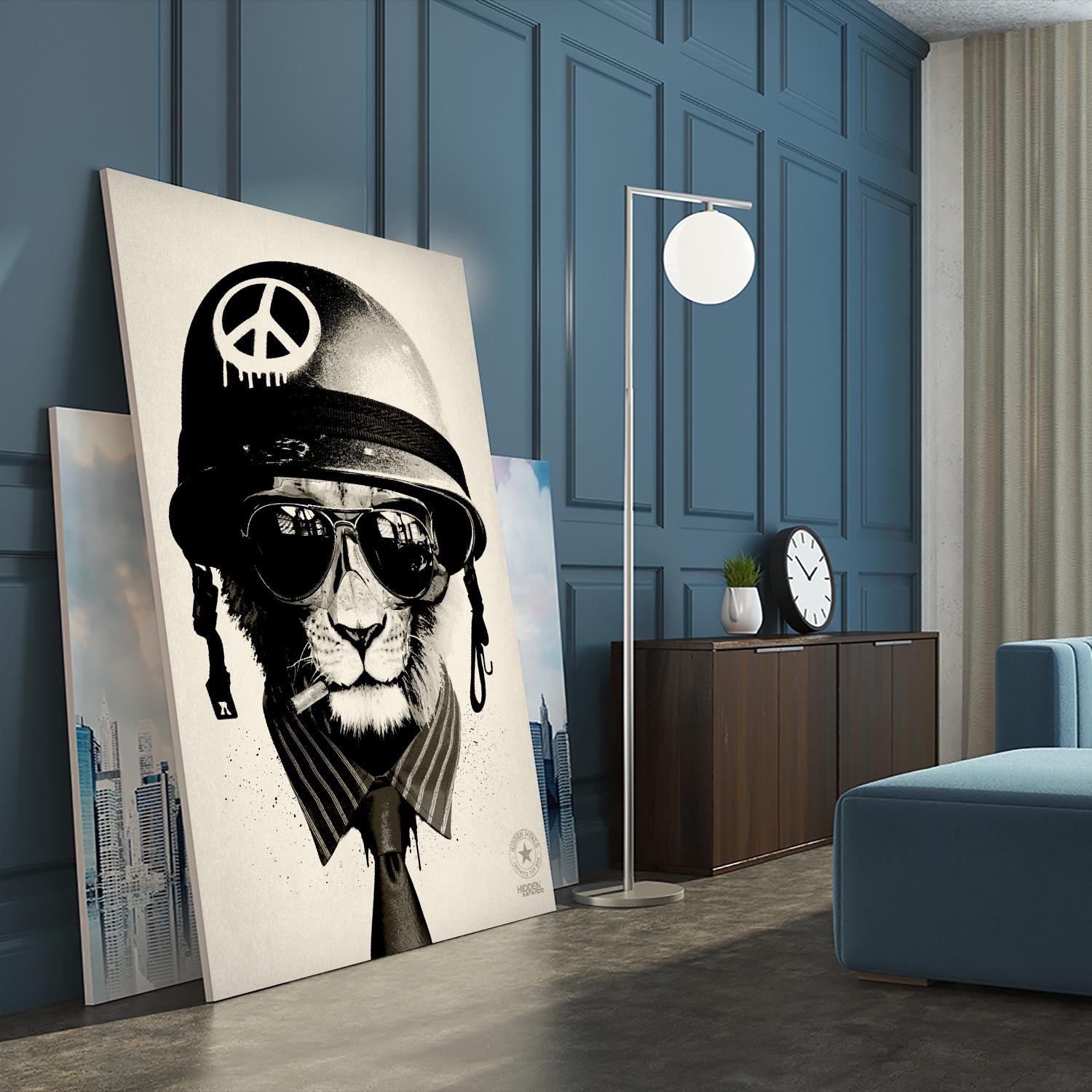 Office Warfare by Hidden Moves on GIANT ART - yellow contemporary