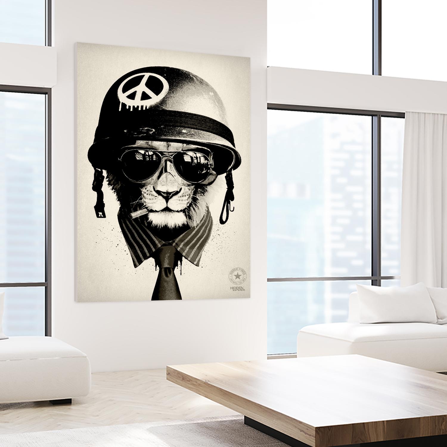 Office Warfare by Hidden Moves on GIANT ART - yellow contemporary