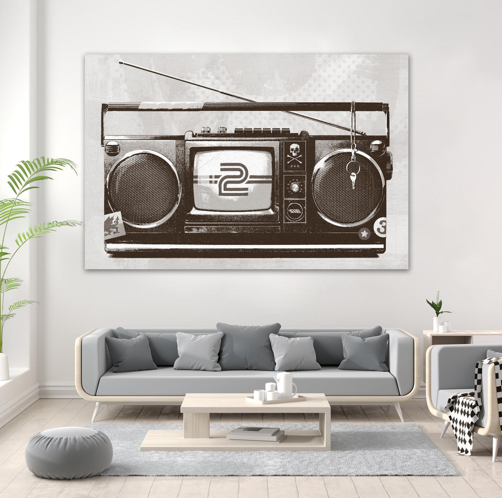 Stereo Broadcast by Hidden Moves sur GIANT ART - blanc contemporain