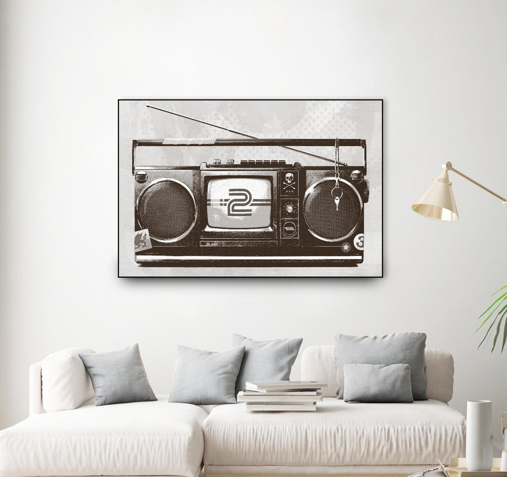 Stereo Broadcast by Hidden Moves sur GIANT ART - blanc contemporain