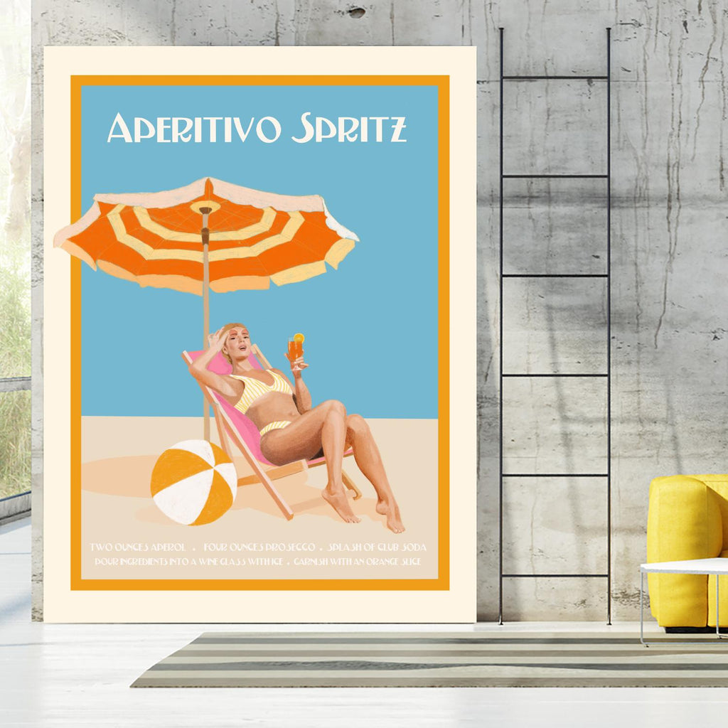 Aperitivo Spritz by Jenny Liz Rome on GIANT ART - orange figurative cocktail