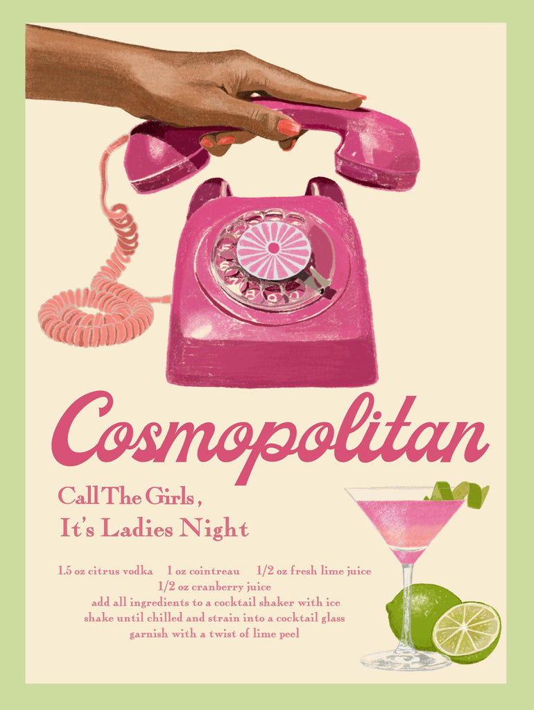 Cosmopolitan par Jenny Liz Rome sur GIANT ART - boisson typographique rose 