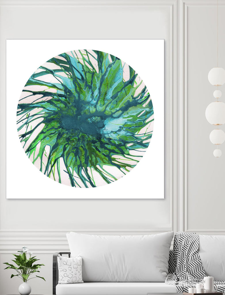 Spin Art 29 by Kyle Goderwis on GIANT ART - green abstract