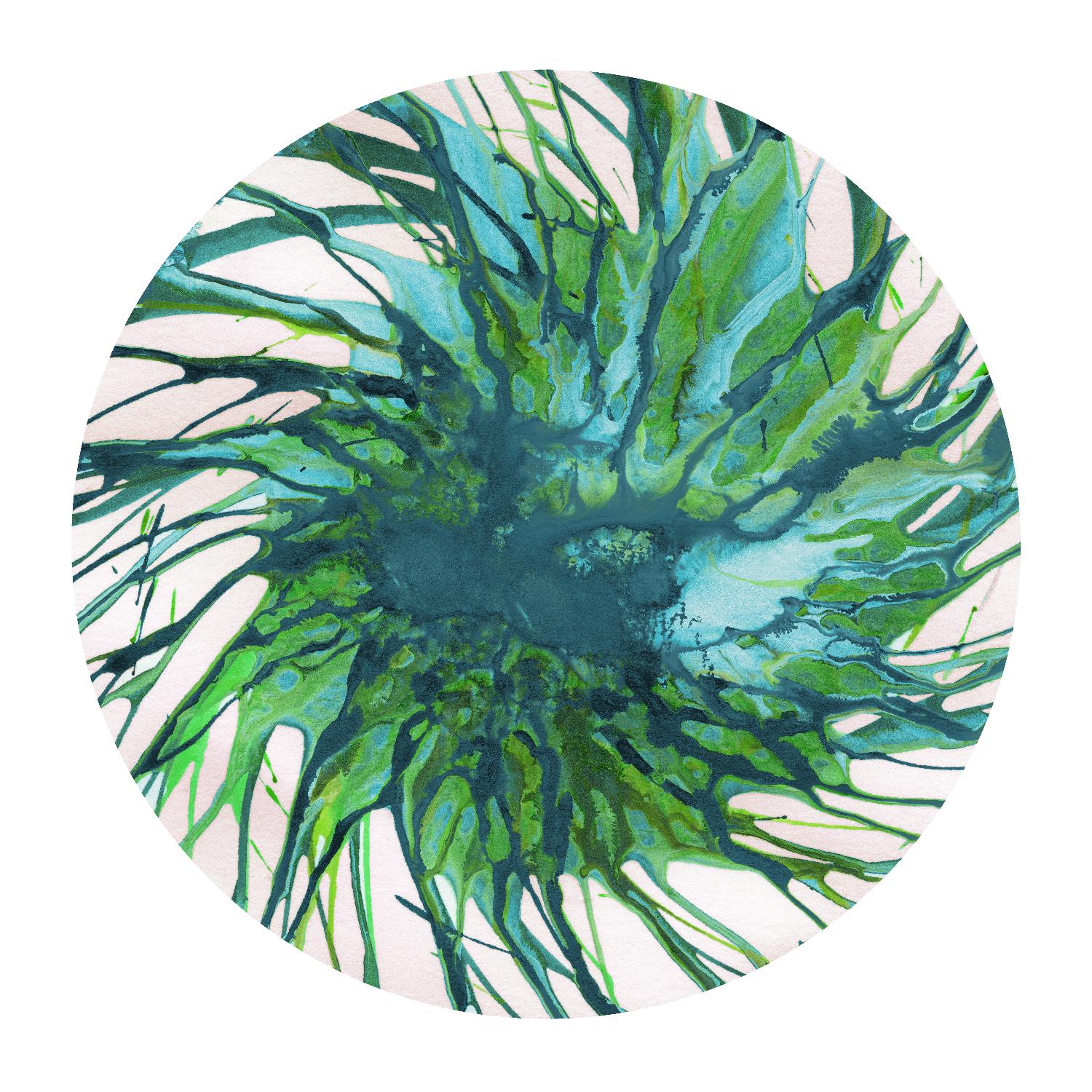 Spin Art 29 de Kyle Goderwis sur GIANT ART - vert abstrait