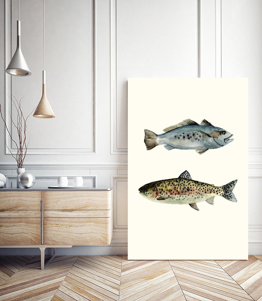 Fish Grouping 1 by Natasha Marie on GIANT ART - grey animals