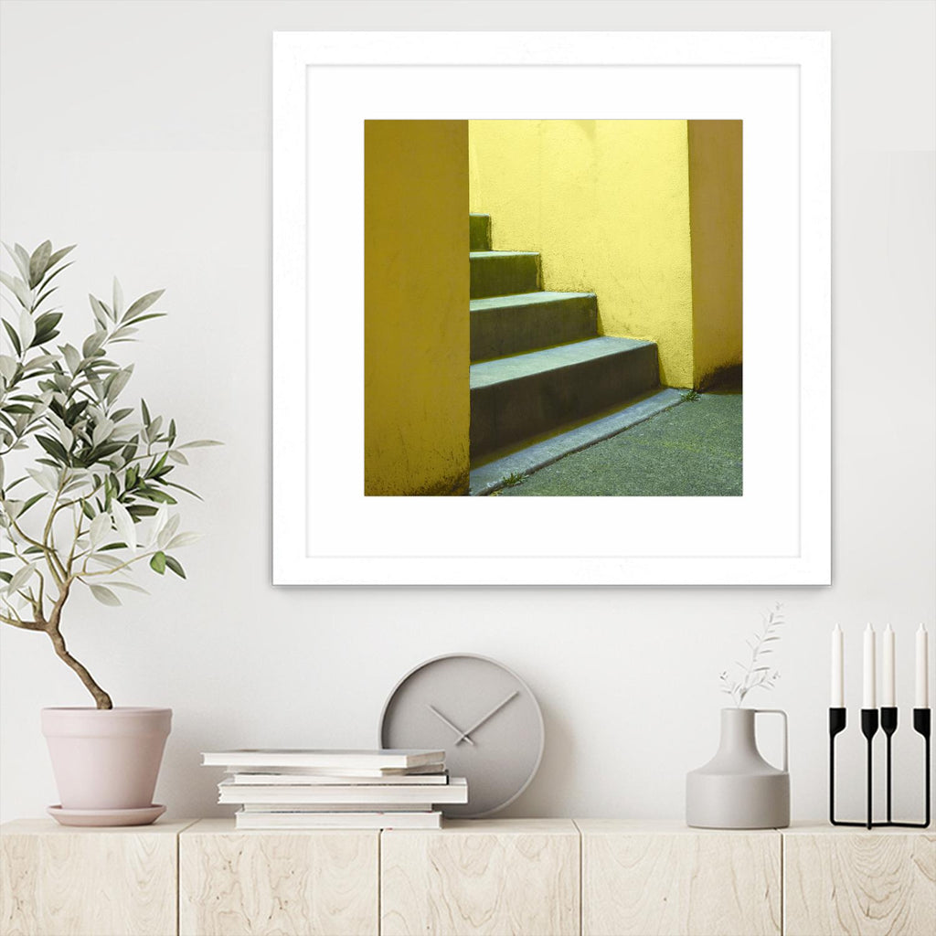 Yellow Stairway-recolor by Acer Images on GIANT ART - orange photo art