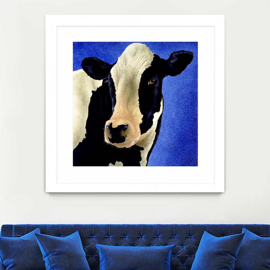 Blue Moo Moo by Will Bullas on GIANT ART - blue animals