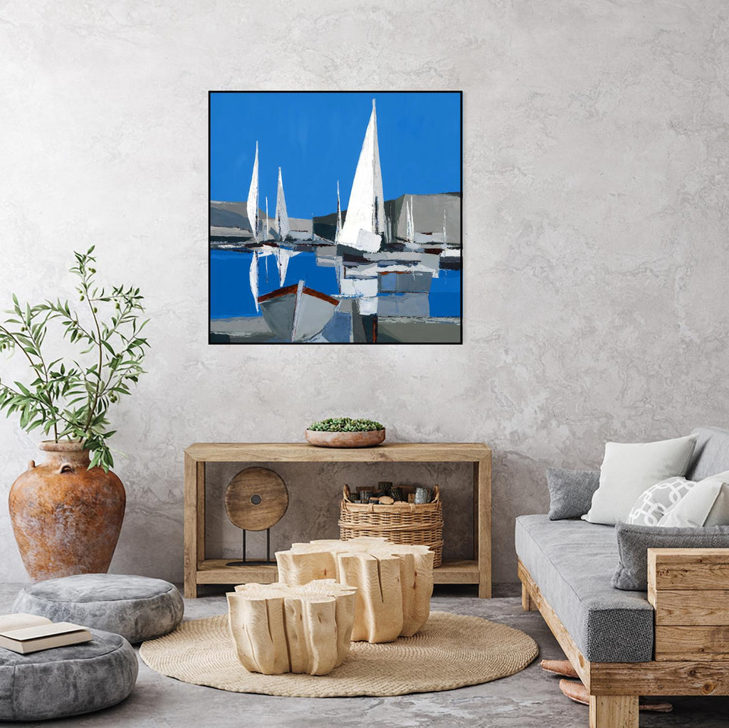 Voiles Blanches I by Demagny on GIANT ART - grey sea scene