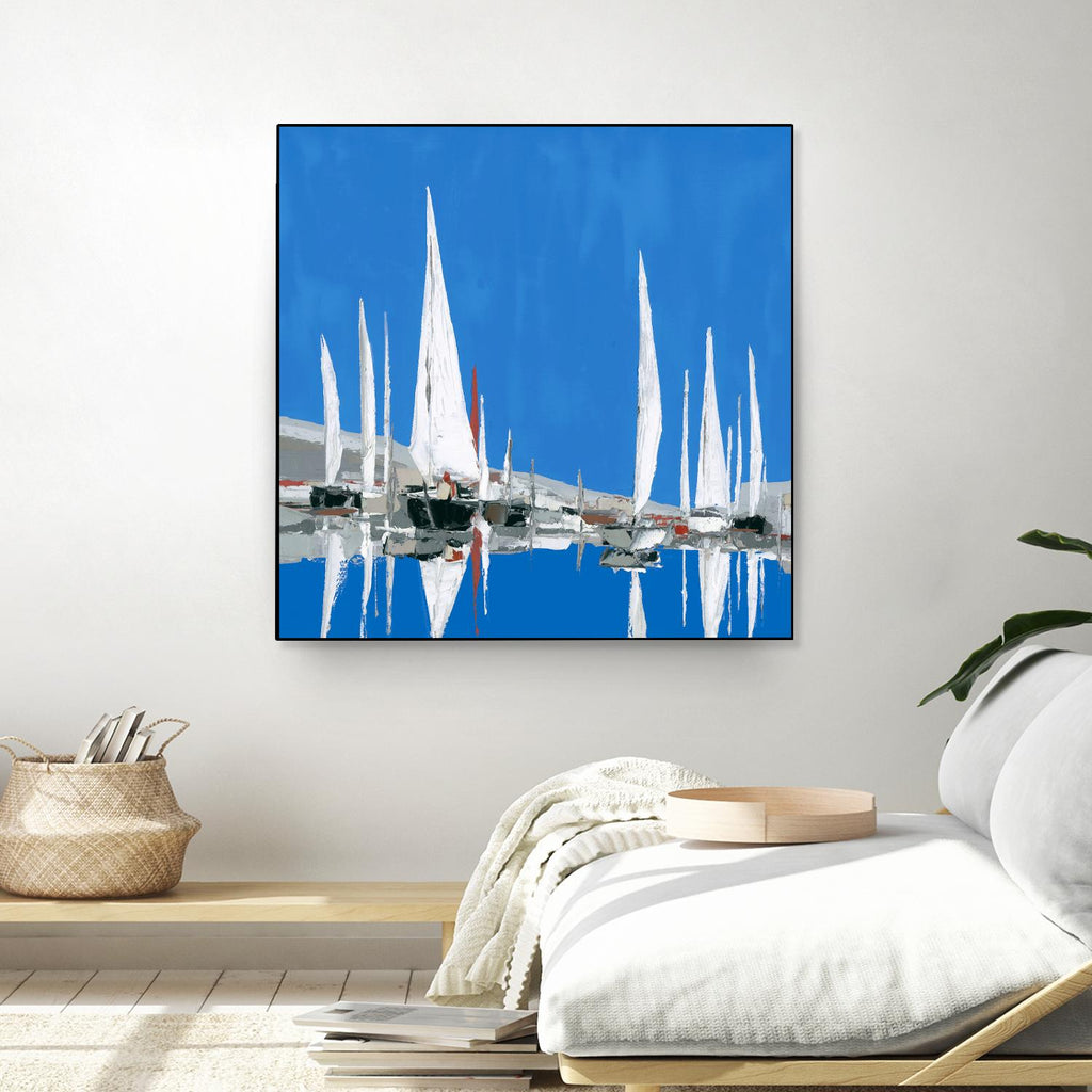 Voiles Blanches II by Demagny on GIANT ART - grey sea scene