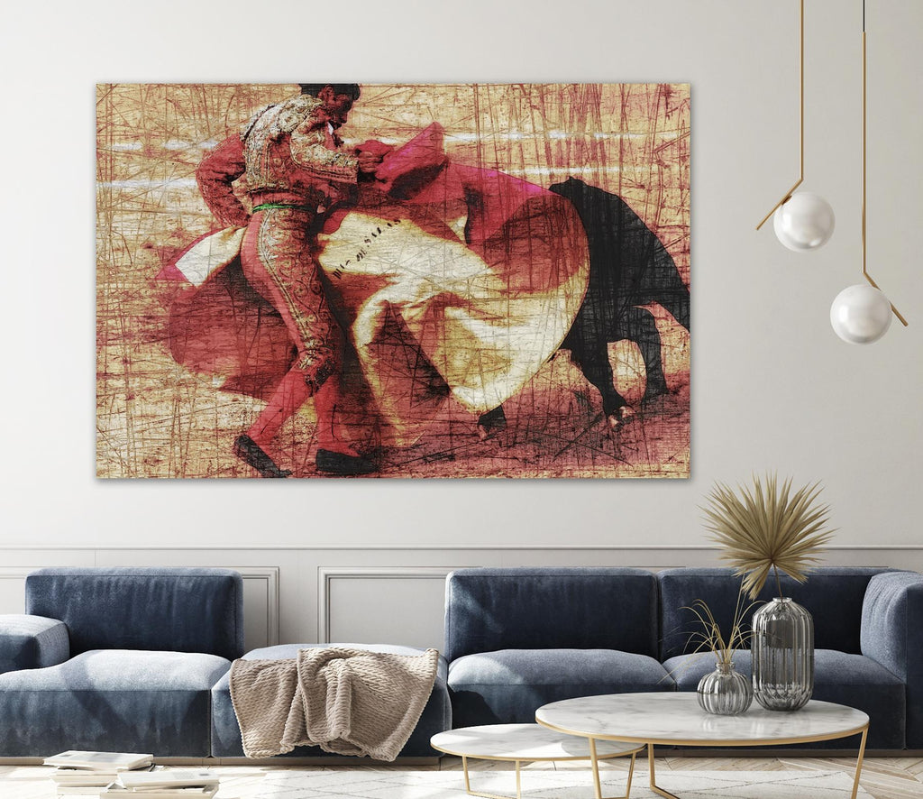 San Miguel, Bullfight #1 by Doug Landreth on GIANT ART - red everyday life