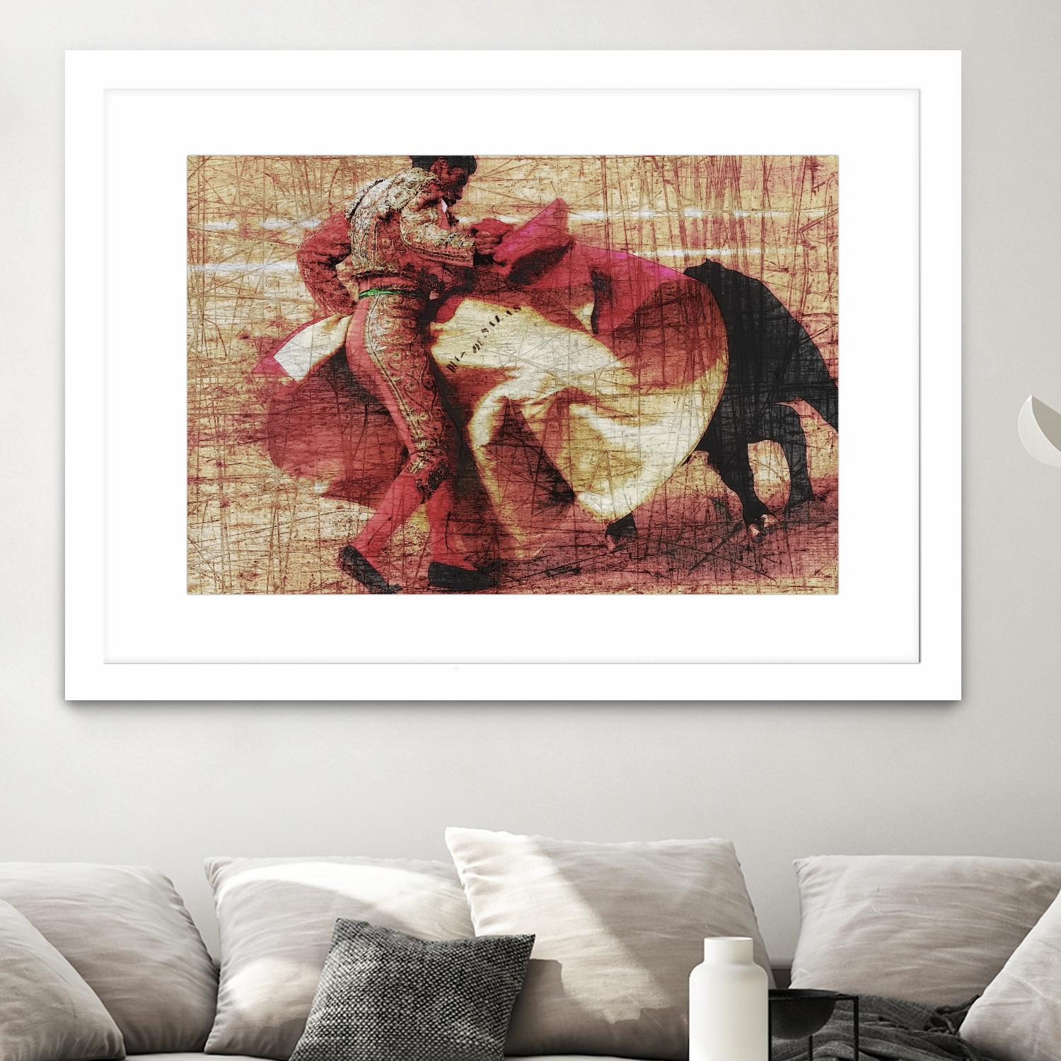 San Miguel, Bullfight #1 by Doug Landreth on GIANT ART - red everyday life