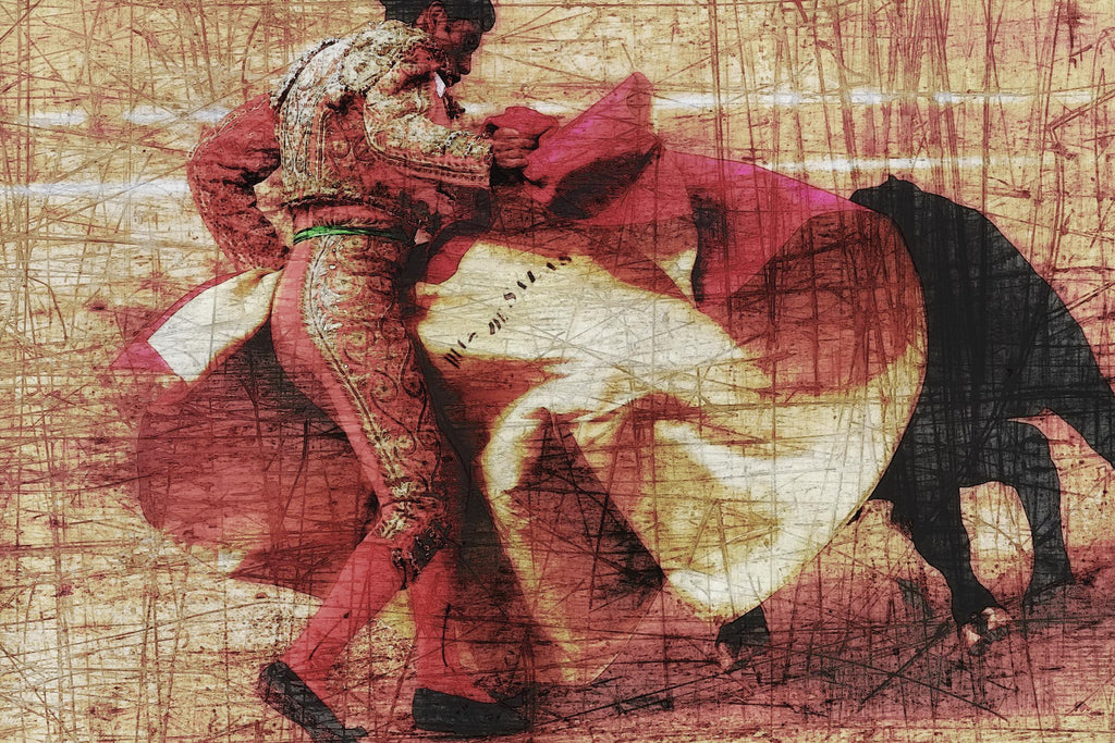 San Miguel, corrida #1 par Doug Landreth sur GIANT ART - rouge vie quotidienne