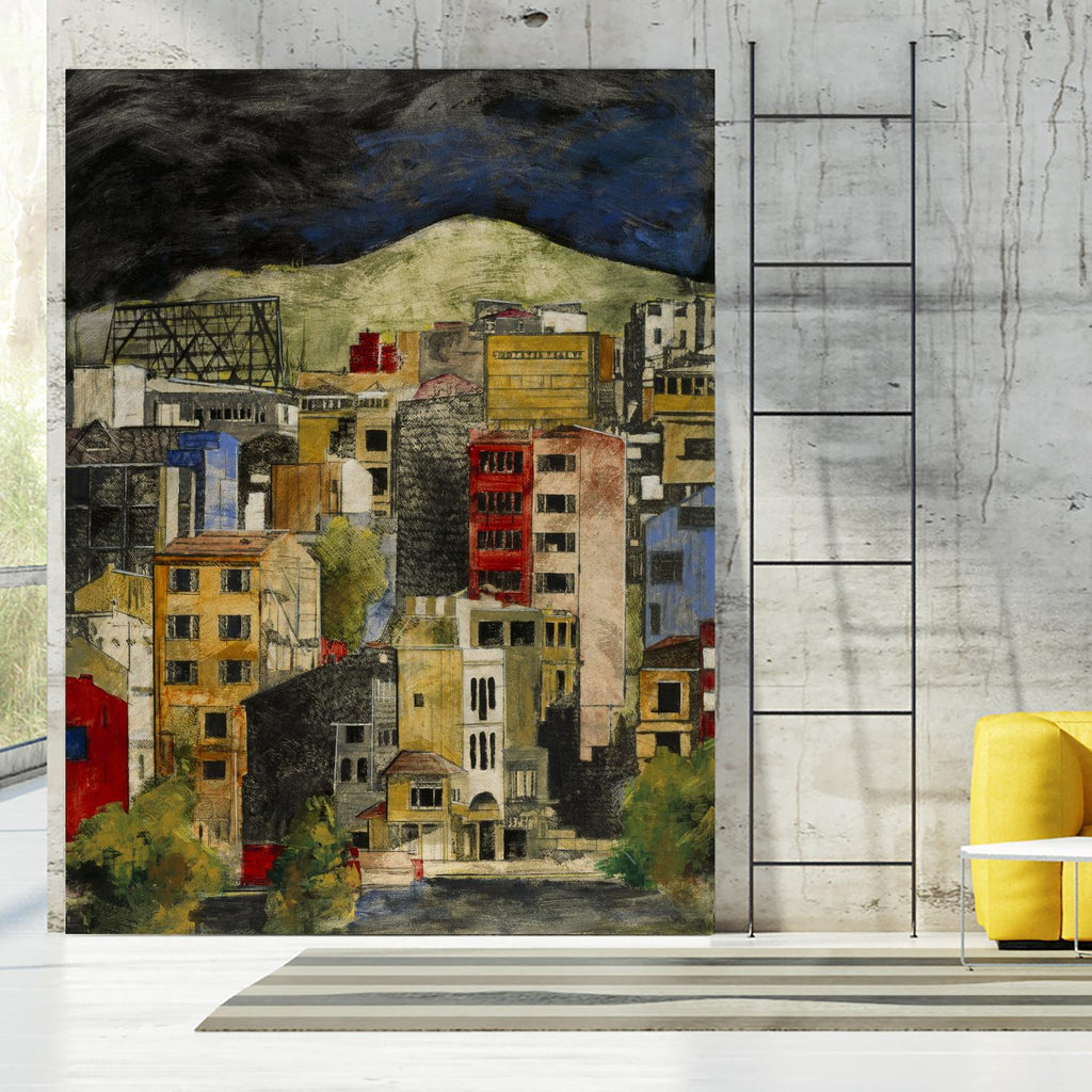 Urbana 2 by Susan Gillette on GIANT ART - beige city scene