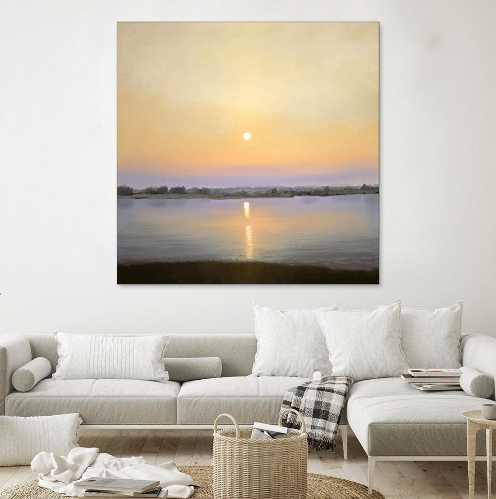 River Sunset by Matthew Hasty on GIANT ART - yellow landscape