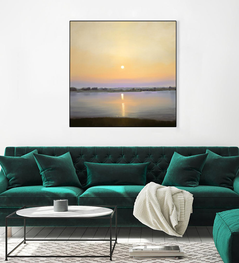 River Sunset by Matthew Hasty on GIANT ART - yellow landscape
