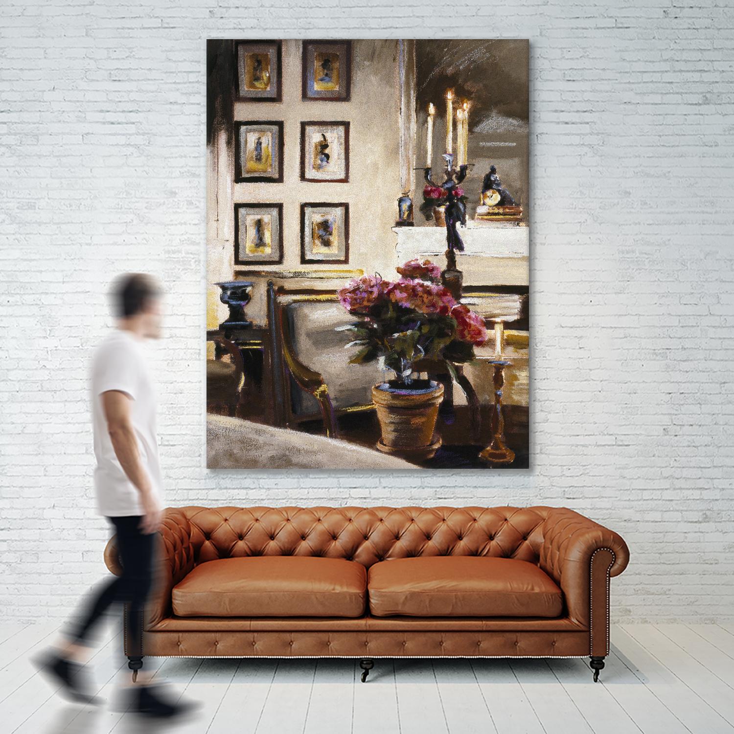 Comfortable Interior 1 by Dennis Carney on GIANT ART - brown architectural