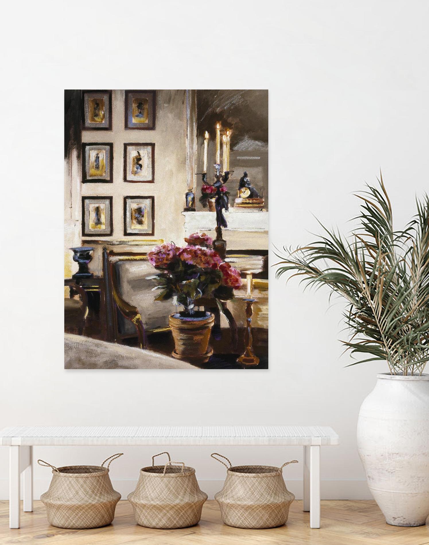 Comfortable Interior 1 by Dennis Carney on GIANT ART - brown architectural