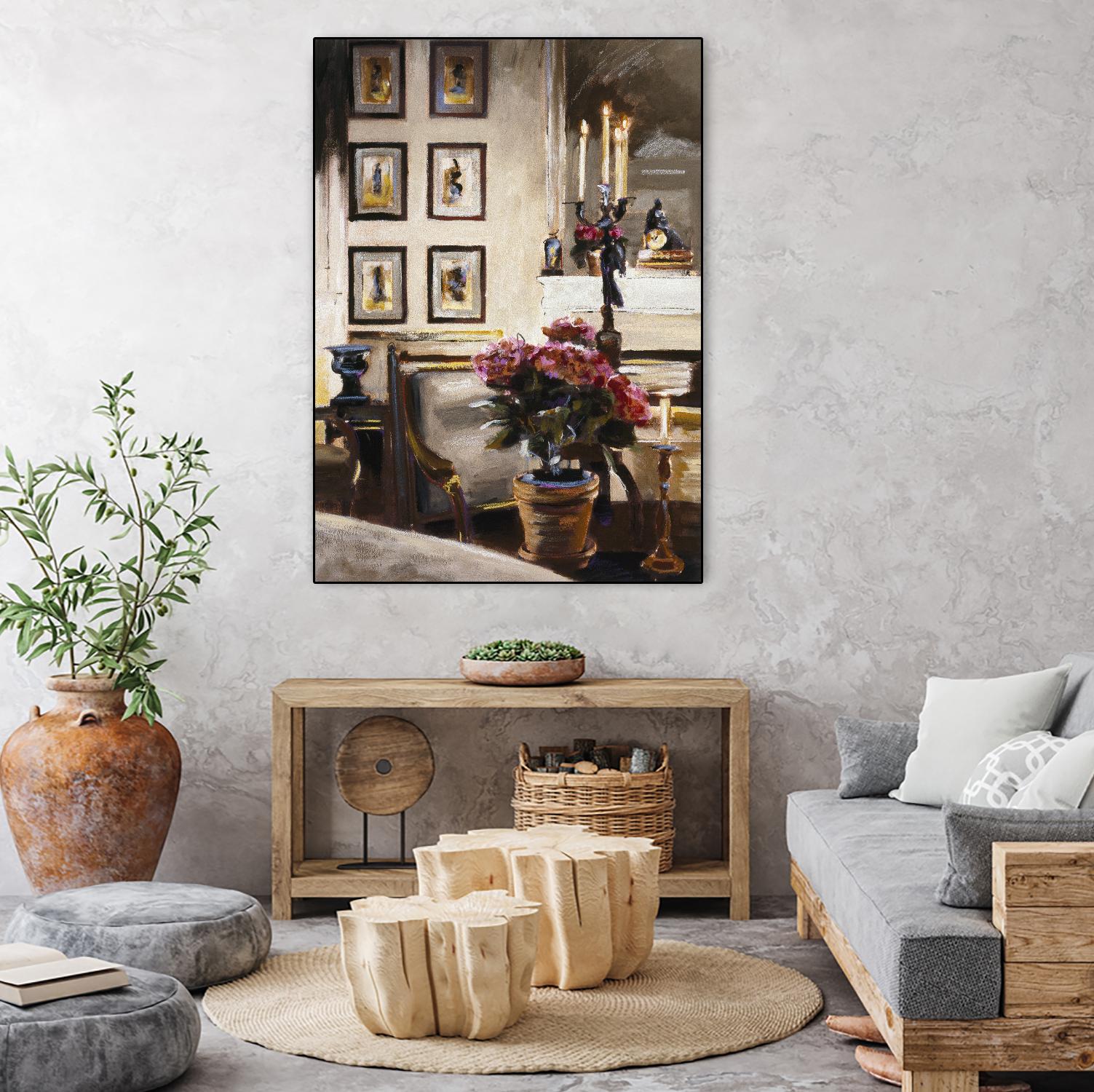 Comfortable Interior 1 by Dennis Carney on GIANT ART - brown architectural