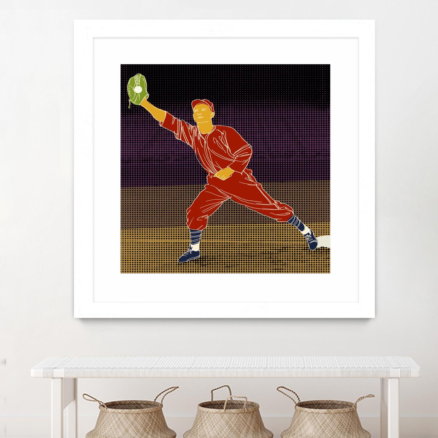 First Base Catch 2 by Robert Williamson on GIANT ART - yellow leisure