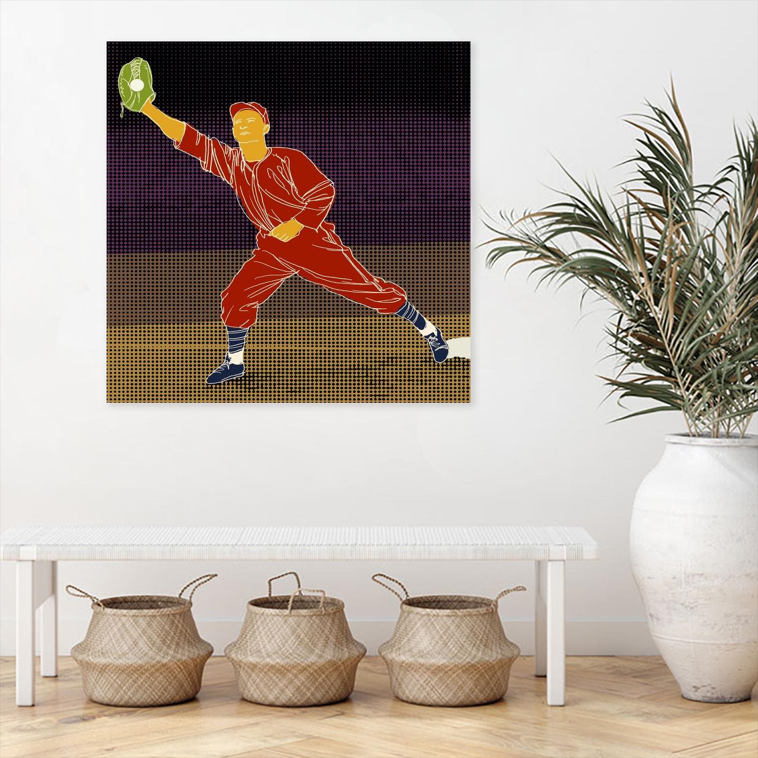 First Base Catch 2 by Robert Williamson on GIANT ART - yellow leisure