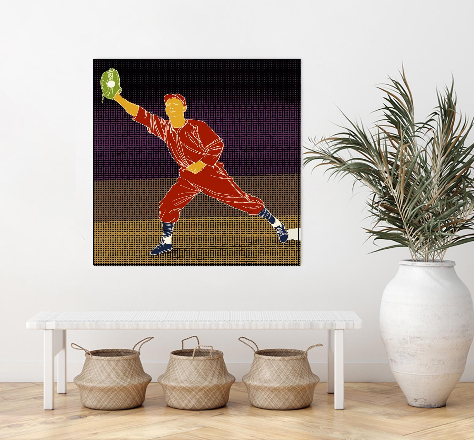 First Base Catch 2 by Robert Williamson on GIANT ART - yellow leisure