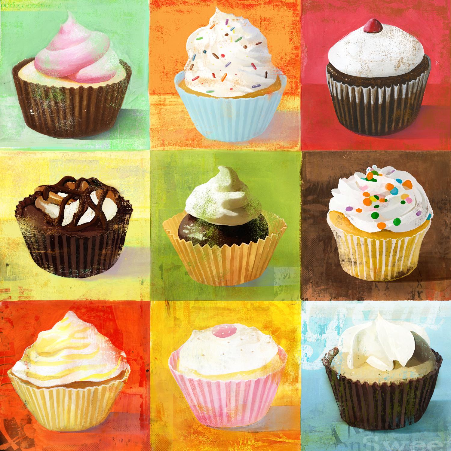 Enjoy Cupcakes de Cory Steffen sur GIANT ART - jaune fruit-aliment-boisson