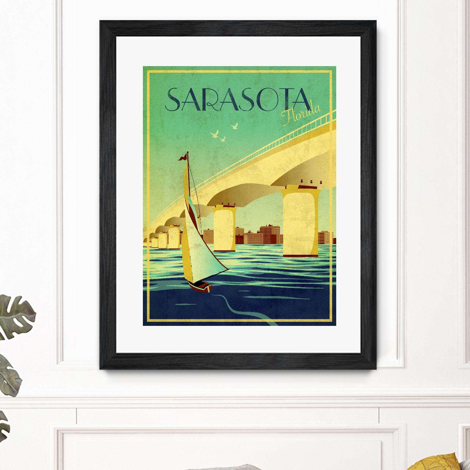 Sarasota by Stella Bradley on GIANT ART - green vintage affiche