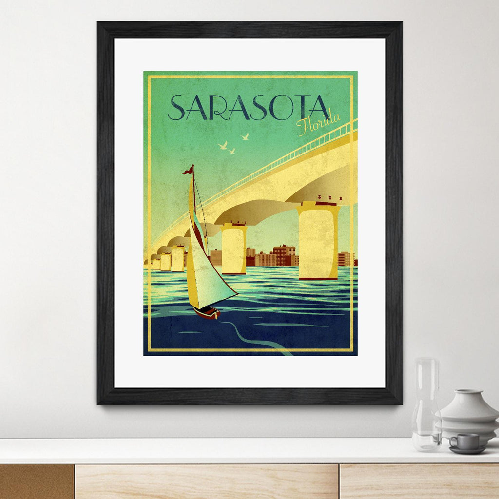 Sarasota by Stella Bradley on GIANT ART - green vintage affiche