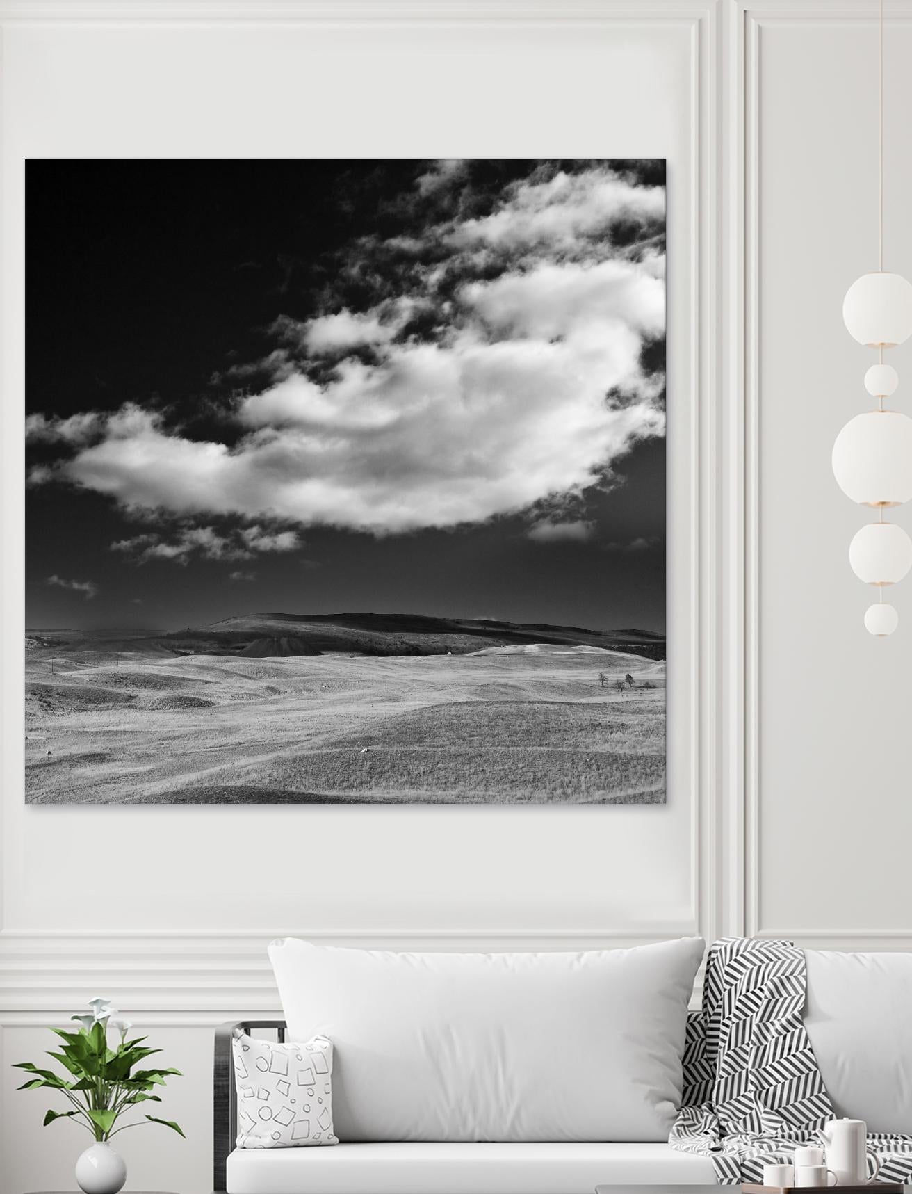 Field with Clouds by Jamie Cook on GIANT ART - white landscape