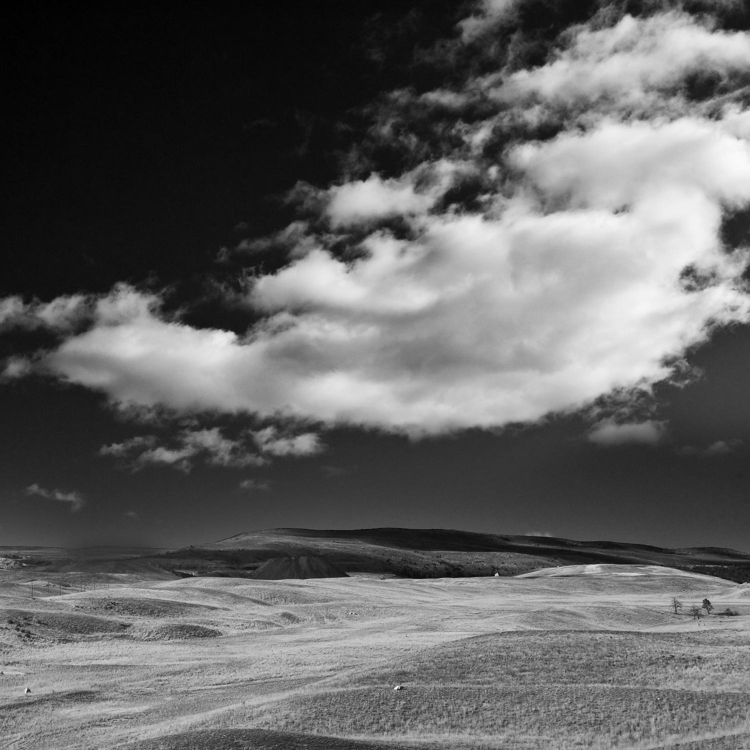 Champ avec nuages par Jamie Cook sur GIANT ART - paysage blanc