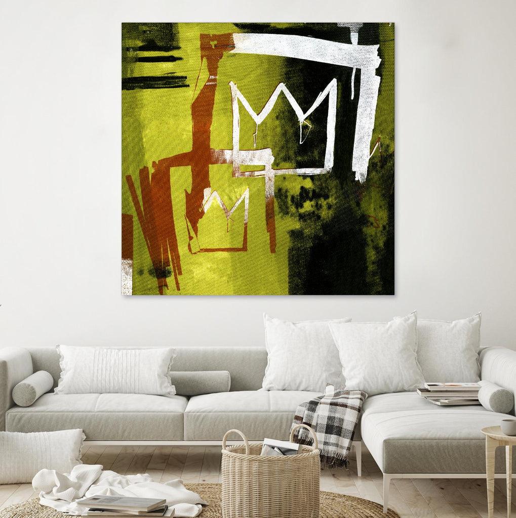 Graffiti Crowns B by Tracy Hiner on GIANT ART - orange contemporary