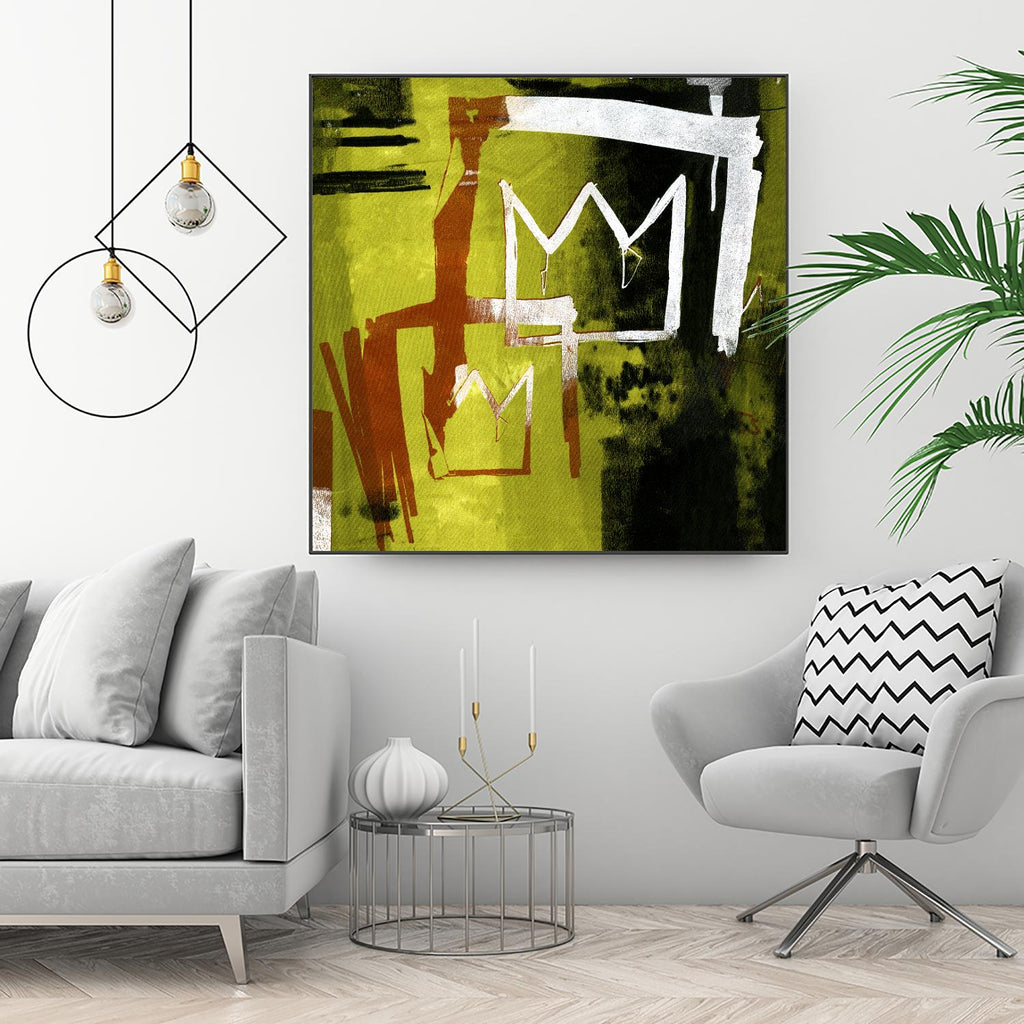 Graffiti Crowns B by Tracy Hiner on GIANT ART - orange contemporary