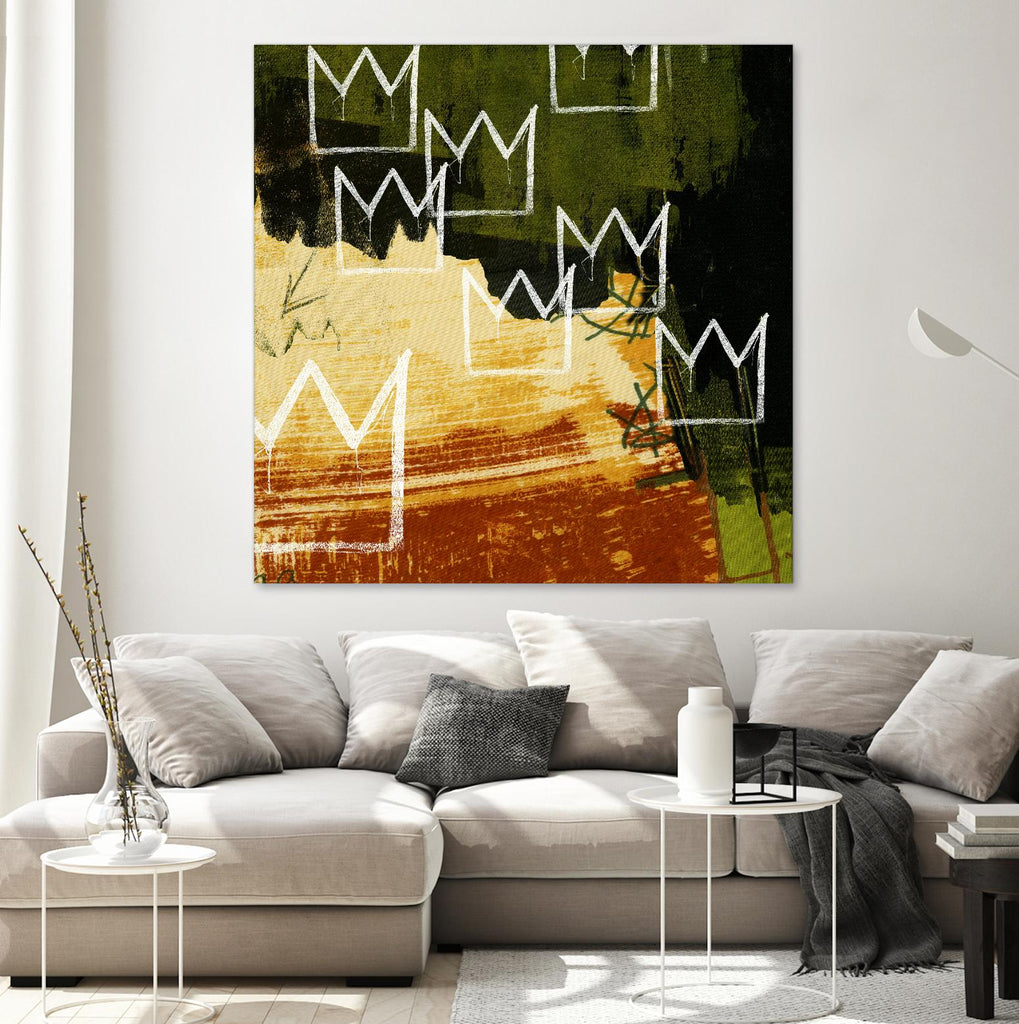 Graffiti Crowns C by Tracy Hiner on GIANT ART - orange contemporary