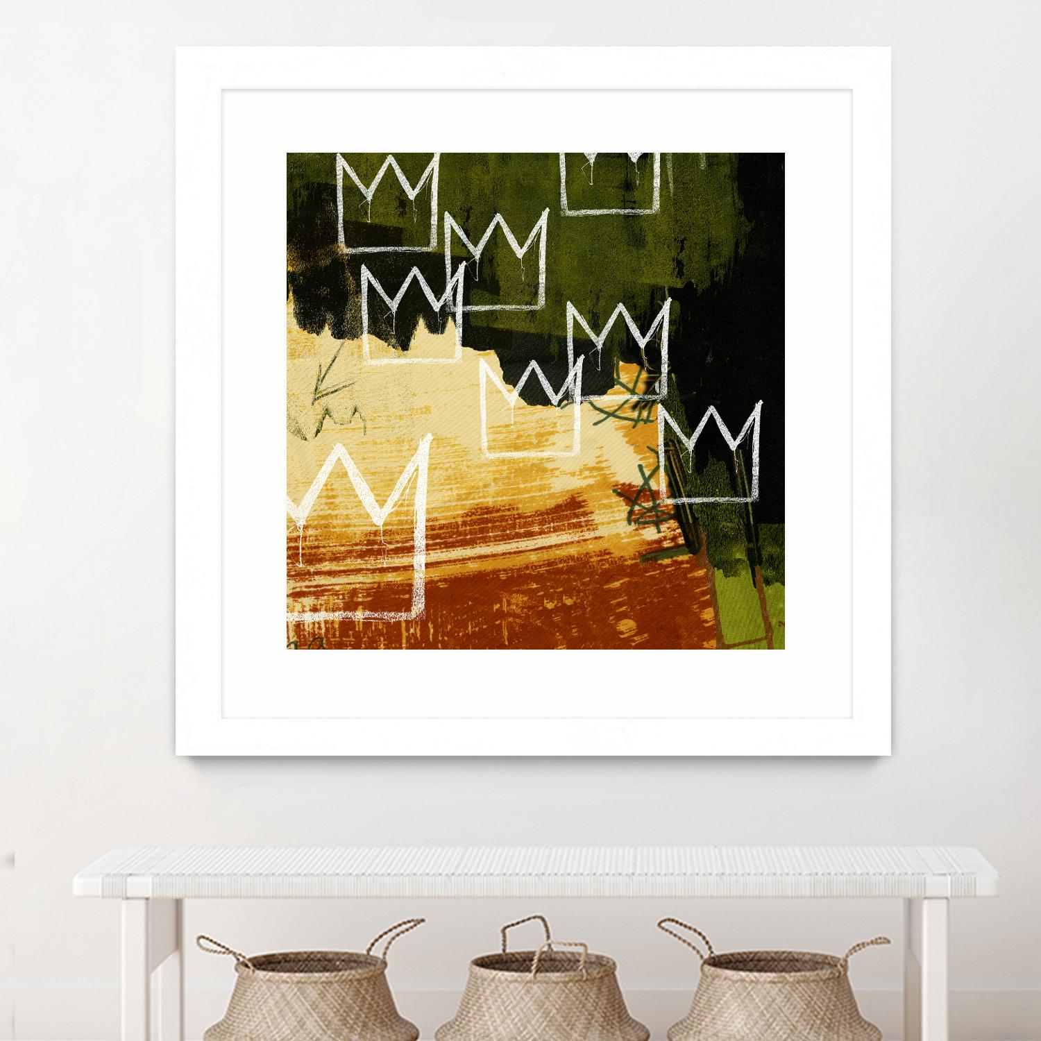 Graffiti Crowns C by Tracy Hiner on GIANT ART - orange contemporary