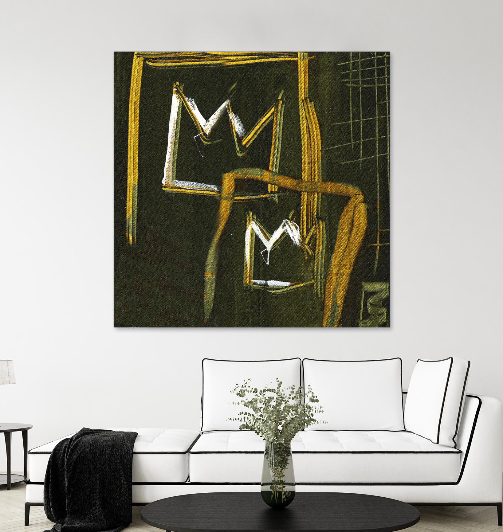 Graffiti Crowns D by Tracy Hiner on GIANT ART - orange contemporary