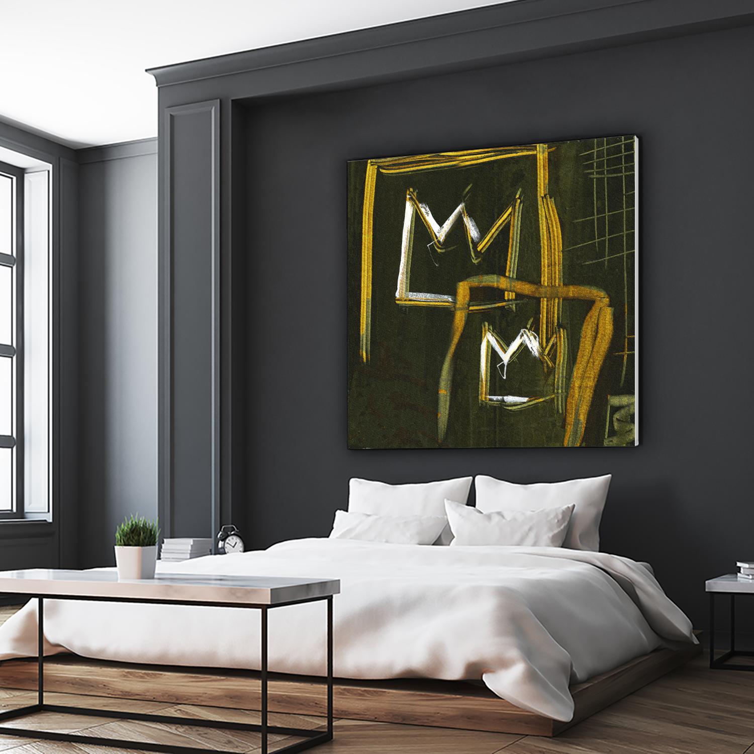 Graffiti Crowns D by Tracy Hiner on GIANT ART - orange contemporary