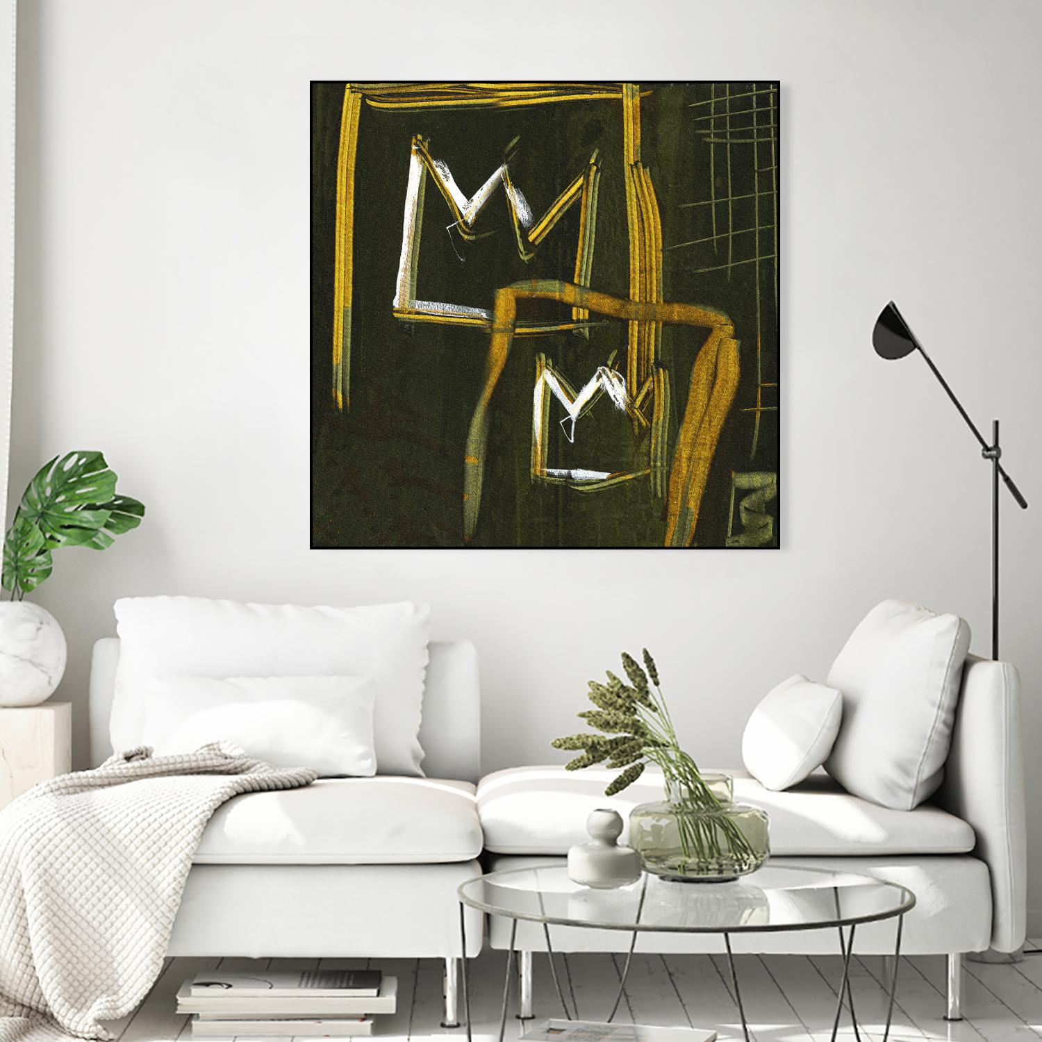 Graffiti Crowns D by Tracy Hiner on GIANT ART - orange contemporary