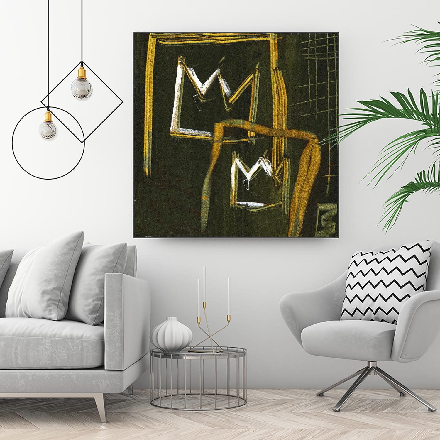 Graffiti Crowns D by Tracy Hiner on GIANT ART - orange contemporary