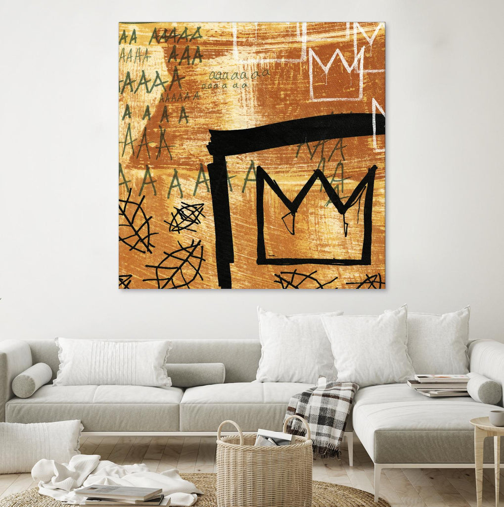 Graffiti Crowns E by Tracy Hiner on GIANT ART - black contemporary