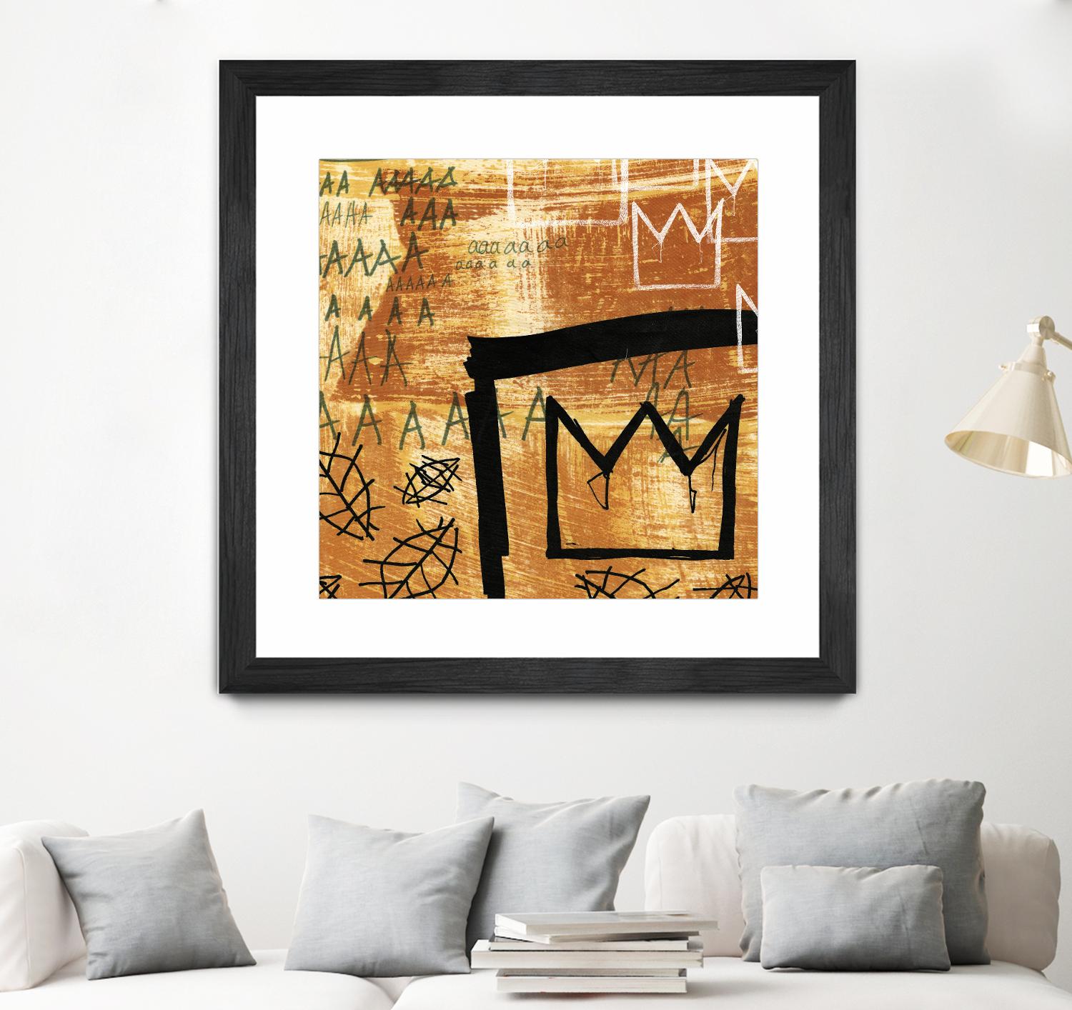 Graffiti Crowns E by Tracy Hiner on GIANT ART - black contemporary