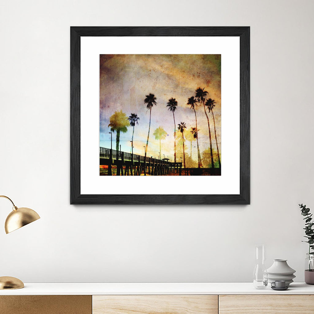 Sunset on the Pier A by GI ArtLab on GIANT ART - yellow tropical