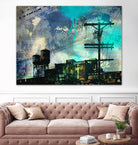 City Scrim B by GI ArtLab on GIANT ART - green city scene