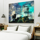 City Scrim B by GI ArtLab on GIANT ART - green city scene