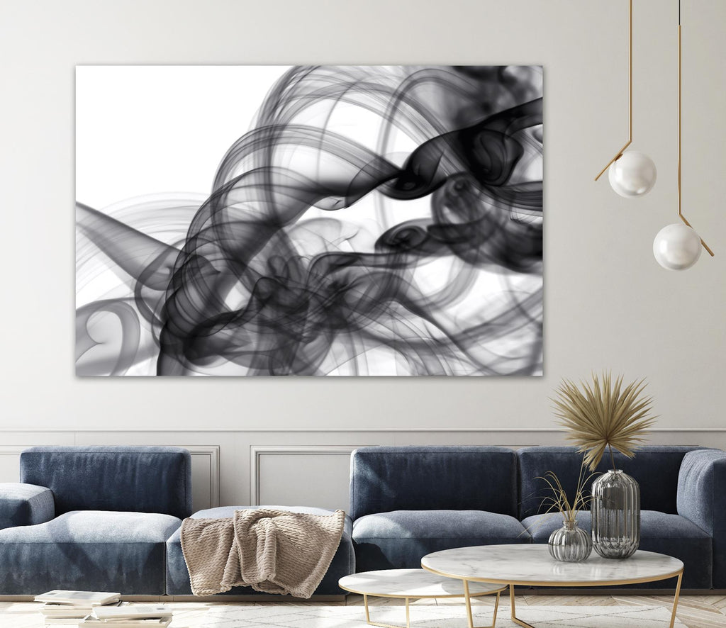 White Smoke Abstract by GI ArtLab on GIANT ART - black abstract