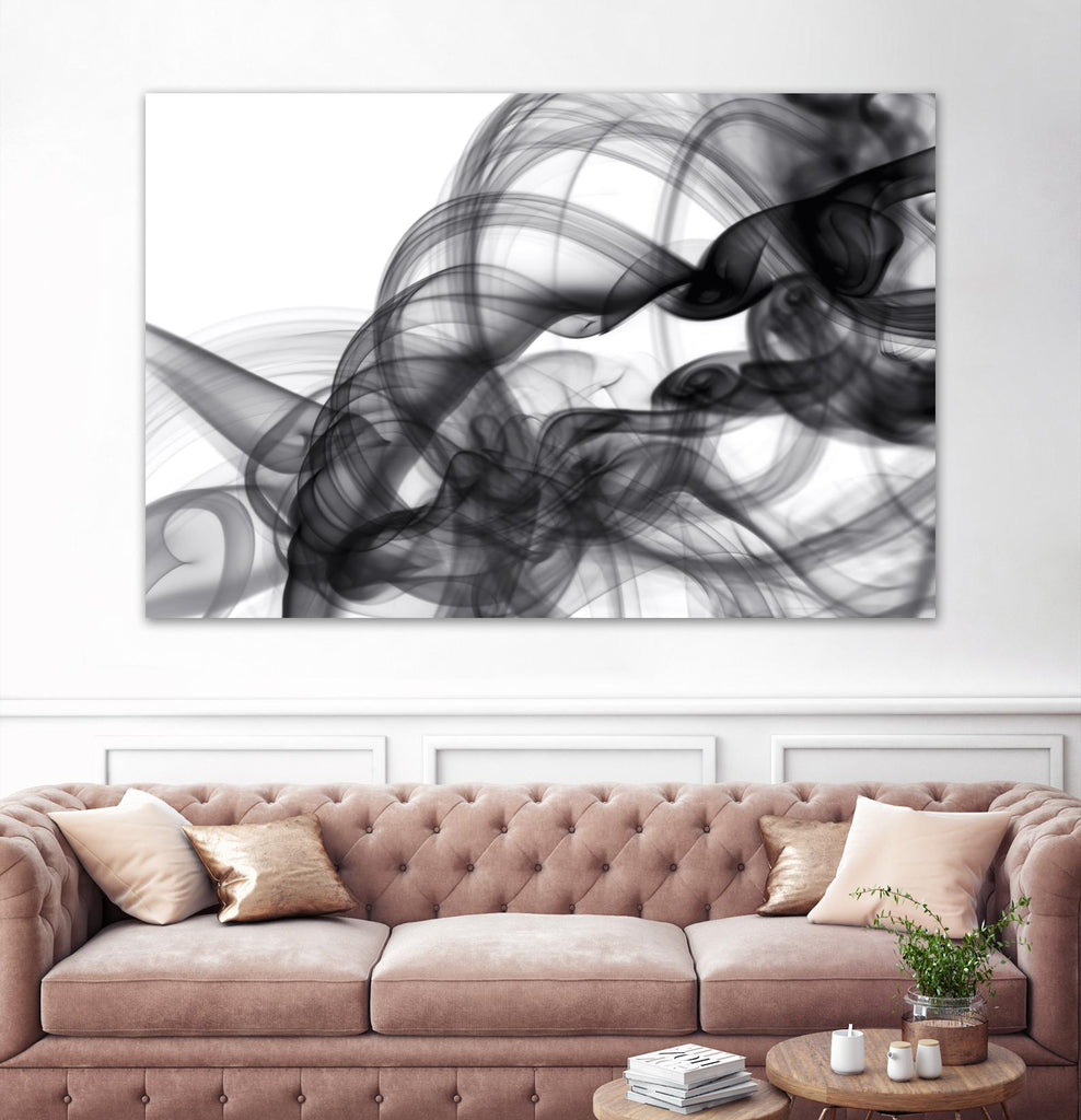 White Smoke Abstract by GI ArtLab on GIANT ART - black abstract