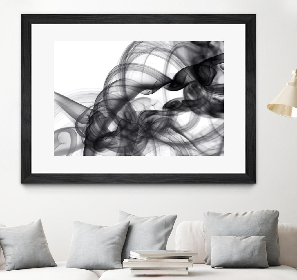 Fumée blanche abstraite par GI ArtLab sur GIANT ART - abstrait noir